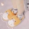 Kawaii Cute Shiba Plush Slippers -Kawaii Fashion Shop Kawaii Cute Chai Plush Slippers 1