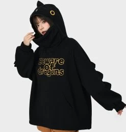 Kawaii Cute Little Black Dragon Design Hoodie 15 Kawaii Cute Little Black Dragon Design Hoodie -Kawaii Fashion Shop Kawaii Cute Little Black Dragon Design Hoodie 7