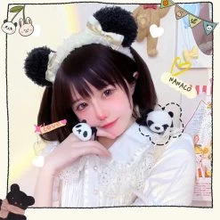 Kawaii Cute Panda Bow Plush Headband 12 Kawaii Cute Panda Bow Plush Headband -Kawaii Fashion Shop Kawaii Cute Panda Bow Plush Headband 5