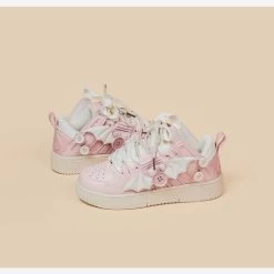 Kawaii Cute Pink Loli Style Flat Sneakers -Kawaii Fashion Shop Kawaii Cute Pink Loli Style Flat Sneakers 4