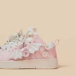 Kawaii Cute Pink Loli Style Flat Sneakers -Kawaii Fashion Shop Kawaii Cute Pink Loli Style Flat Sneakers 5