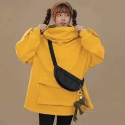 Kawaii Frog Hoodie 9 Kawaii Frog Hoodie -Kawaii Fashion Shop Kawaii Frog Shape Design Pullover Sweatershirt WomenCute Long Sleeve Hoodies With Big Pocket Decoration Harajuku Clothes 1