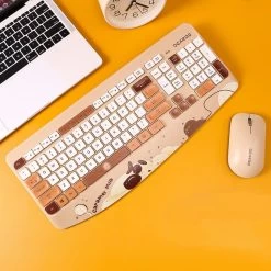 Kawaii Fruit Print Wireless Keyboard And Mouse Set -Kawaii Fashion Shop Kawaii Fruit Print Wireless Keyboard and Mouse Set 2