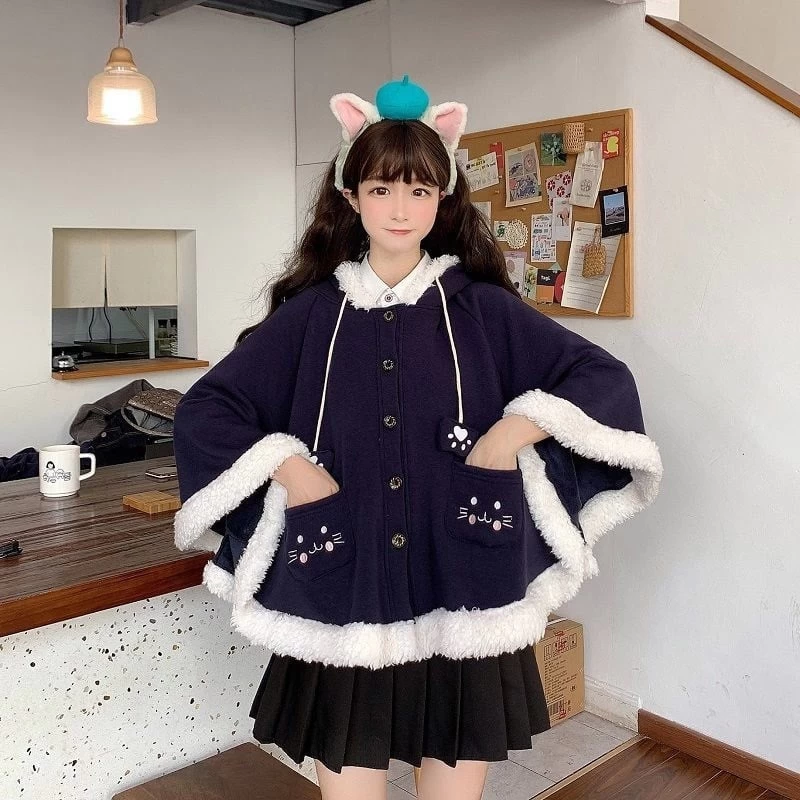 Kawaii Pink Cat Ears Cape Coat 6 Kawaii Pink Cat Ears Cape Coat - Image 4