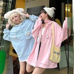 Kawaii Girly Style Pink 3D Cartoon Octopus Embroidery Coat -Kawaii Fashion Shop Kawaii Girly Style Pink 3D Cartoon Octopus Embroidery Coat 6