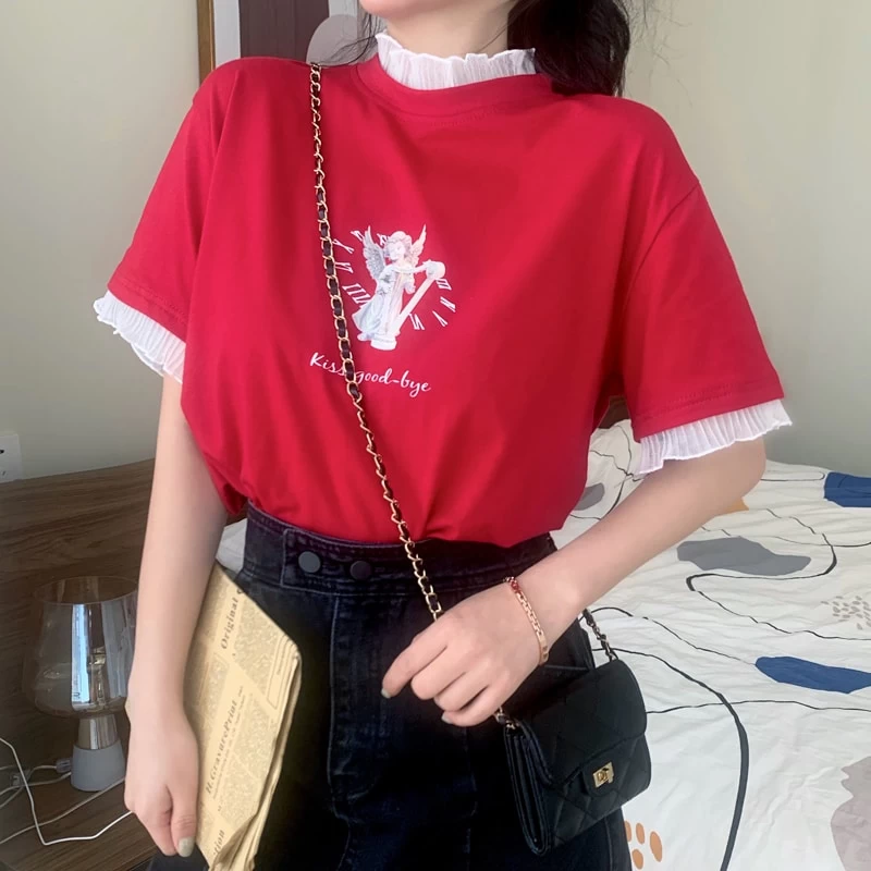 Kawaii Gothic Angel Print T-Shirt 4 Kawaii Gothic Angel Print T-Shirt - Image 2