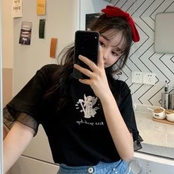 Kawaii Gothic Angel Print T-Shirt 9 Kawaii Gothic Angel Print T-Shirt -Kawaii Fashion Shop Kawaii Gothic Angel Print T Shirt 4