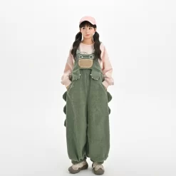 Kawaii Green Dinosaur Overalls