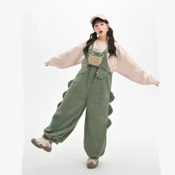 Kawaii Green Dinosaur Overalls -Kawaii Fashion Shop Kawaii Green Dinosaur Overalls 4