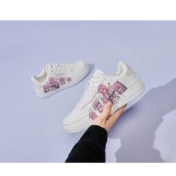 Kawaii Japanese Cartoon Rock Girl Printed Sneakers -Kawaii Fashion Shop Kawaii Japanese Cartoon Rock Girl Printed Sneakers 4
