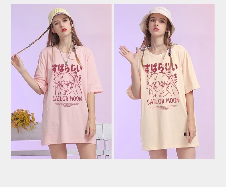 Kawaii Japanese Cartoon Sailor Moon Graffiti Print T-shirt 7 Kawaii Japanese Cartoon Sailor Moon Graffiti Print T-shirt - Image 5