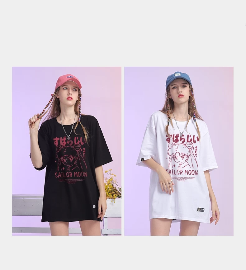 Kawaii Japanese Cartoon Sailor Moon Graffiti Print T-shirt 8 Kawaii Japanese Cartoon Sailor Moon Graffiti Print T-shirt - Image 6