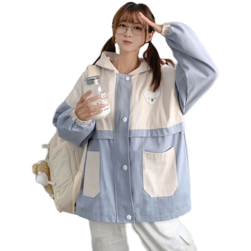 Kawaii Double Color Coat With Hooded 7 Kawaii Double Color Coat With Hooded - Image 5