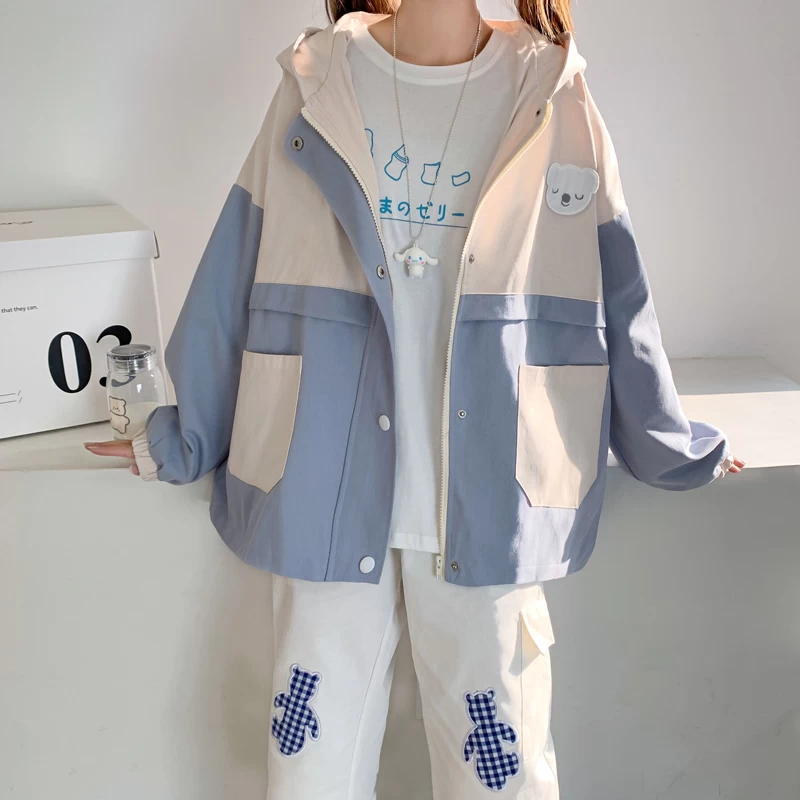 Kawaii Double Color Coat With Hooded 8 Kawaii Double Color Coat With Hooded - Image 6