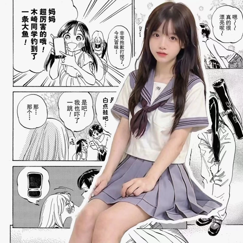 Kawaii Japanese Purple JK Skirt Uniform Suit 4 Kawaii Japanese Purple JK Skirt Uniform Suit - Image 2