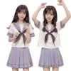 Kawaii Japanese Purple JK Skirt Uniform Suit 2 Kawaii Japanese Purple JK Skirt Uniform Suit -Kawaii Fashion Shop Kawaii Japanese Purple JK Skirt Uniform Suit 2
