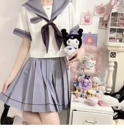 Kawaii Japanese Purple JK Skirt Uniform Suit 11 Kawaii Japanese Purple JK Skirt Uniform Suit -Kawaii Fashion Shop Kawaii Japanese Purple JK Skirt Uniform Suit 4