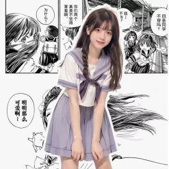 Kawaii Japanese Purple JK Skirt Uniform Suit 14 Kawaii Japanese Purple JK Skirt Uniform Suit -Kawaii Fashion Shop Kawaii Japanese Purple JK Skirt Uniform Suit 5