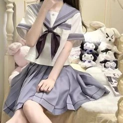 Kawaii Japanese Purple JK Skirt Uniform Suit 15 Kawaii Japanese Purple JK Skirt Uniform Suit -Kawaii Fashion Shop Kawaii Japanese Purple JK Skirt Uniform Suit 7