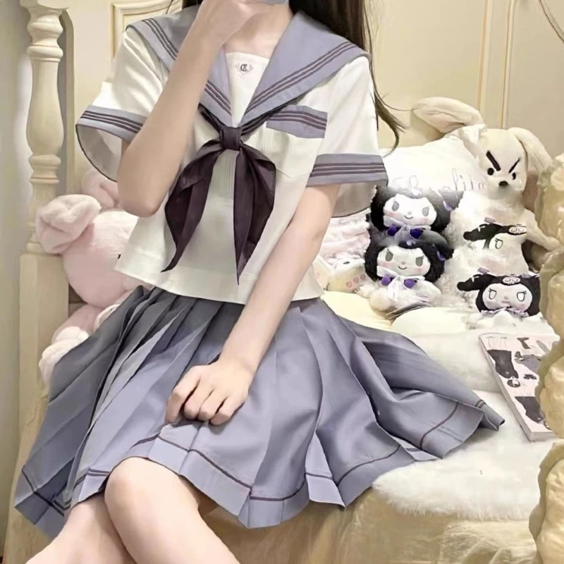 Kawaii Japanese Purple JK Skirt Uniform Suit 9 Kawaii Japanese Purple JK Skirt Uniform Suit - Image 7