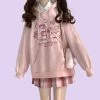 Kawaii Japanese Soft Girl Style Pink Hoodie -Kawaii Fashion Shop Kawaii Japanese Soft Girl Style Pink Hoodie 1