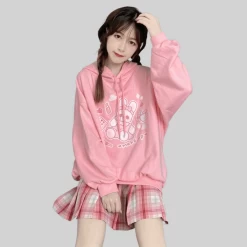 Kawaii Japanese Soft Girl Style Pink Sweatshirt 14 Kawaii Japanese Soft Girl Style Pink Sweatshirt -Kawaii Fashion Shop Kawaii Japanese Soft Girl Style Pink Sweatshirt 1