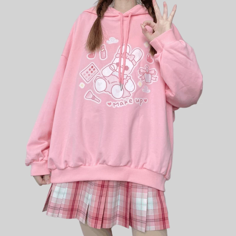 Kawaii Japanese Soft Girl Style Pink Sweatshirt 3 Kawaii Japanese Soft Girl Style Pink Sweatshirt