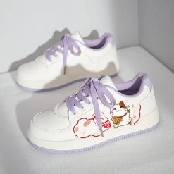 Kawaii Japanese Style Hand-Painted Lucky Cat Print Sneakers -Kawaii Fashion Shop Kawaii Japanese Style Hand Painted Lucky Cat Print Sneakers 11