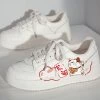 Kawaii Japanese Style Hand-Painted Lucky Cat Print Sneakers -Kawaii Fashion Shop Kawaii Japanese Style Hand Painted Lucky Cat Print Sneakers 3