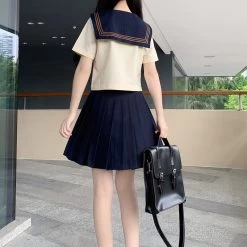 Kawaii Japanese Summer Full Set Sailor School Uniform -Kawaii Fashion Shop Kawaii Japanese Summer Full Set Sailor School Uniform 6