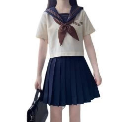 Kawaii Japanese Summer Full Set Sailor School Uniform -Kawaii Fashion Shop Kawaii Japanese Summer Full Set Sailor School Uniform 7