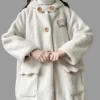 Kawaii Japanese Versatile Lamb Wool Coat -Kawaii Fashion Shop Kawaii Japanese Versatile Lamb Wool Coat 1