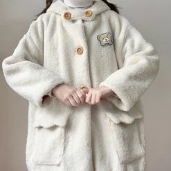 Kawaii Japanese Versatile Lamb Wool Coat -Kawaii Fashion Shop Kawaii Japanese Versatile Lamb Wool Coat 3