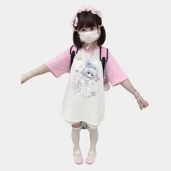 Kawaii Jirai Kei Style Pink Cartoon Print T-shirt 12 Kawaii Jirai Kei Style Pink Cartoon Print T-shirt -Kawaii Fashion Shop Kawaii Jirai Kei Style Pink Cartoon Print T shirt 5