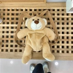 Kawaii Korean Style Smiling Face Bear Plush Doll Backpack -Kawaii Fashion Shop Kawaii Korean Style Smiling Face Bear Plush Doll Backpack 2