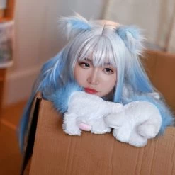 Kawaii Lolita Blue Gradient Long Curly Wig -Kawaii Fashion Shop Kawaii Lolita Blue Gradient Long Curly Wig 1