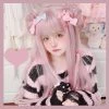 Kawaii Lolita Pink Long-Hair Wig -Kawaii Fashion Shop Kawaii Lolita Pink Long Hair Wig 2