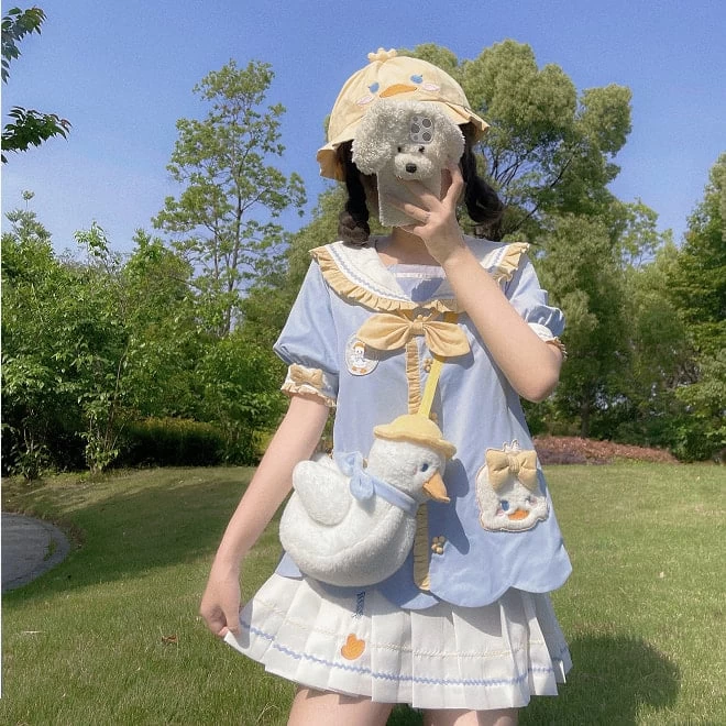 Kawaii Lolita Style Plush Cartoon Duck Shoulder Bag 3 Kawaii Lolita Style Plush Cartoon Duck Shoulder Bag - Image 2