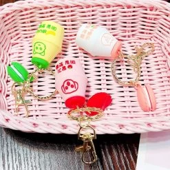 Kawaii Peach Milk Bottle Airpods Case 12 Kawaii Peach Milk Bottle Airpods Case -Kawaii Fashion Shop Kawaii Peach Milk Bottle Keychain For Airpods pro Case Cute Cartoon Keyring Charms For Airpods 2 4