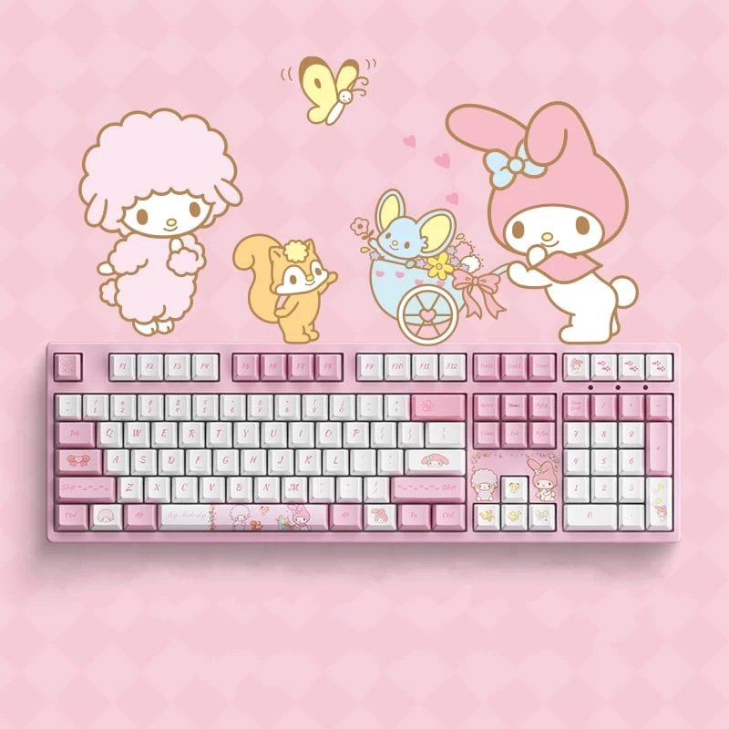 Kawaii Pink Aesthetic My Melody Mechanical Keyboard 3 Kawaii Pink Aesthetic My Melody Mechanical Keyboard