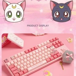 Kawaii Pink Aesthetic Sailor Moon Mechanical Keyboard -Kawaii Fashion Shop Kawaii Pink Aesthetic Sailor Moon Mechanical Keyboard 5