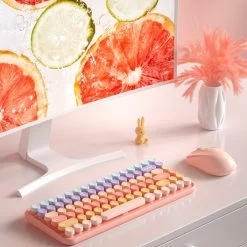 Kawaii Pink Aesthetic Wireless Keyboard And Mouse Set -Kawaii Fashion Shop Kawaii Pink Aesthetic Wireless Keyboard And Mouse Set 3