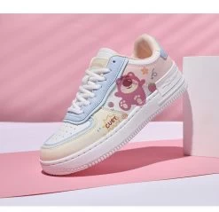 Kawaii Pink Bear All-Match Low Top Sneakers -Kawaii Fashion Shop Kawaii Pink Bear All Match Low Top Sneakers 10