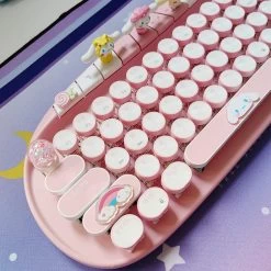 Kawaii Pink My Melody Three-Mode Mechanical Keyboard -Kawaii Fashion Shop Kawaii Pink My Melody Three Mode Mechanical Keyboard 6