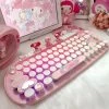 Kawaii Pink My Melody Three-Mode Mechanical Keyboard -Kawaii Fashion Shop Kawaii Pink My Melody Three Mode Mechanical Keyboard 9