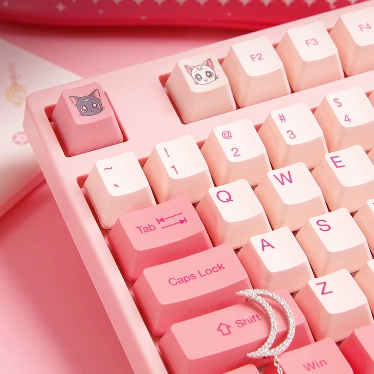 Kawaii Pink Sailor Moon Co-branded Mechanical Keyboard 87 Key 10 Kawaii Pink Sailor Moon Co-branded Mechanical Keyboard 87 Key - Image 8