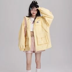 Kawaii Pink Sweet Cat Ear Coat -Kawaii Fashion Shop Kawaii Pink Sweet Cat Ear Coat 8