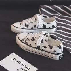 Kawaii Cow Print Canvas Shoes
