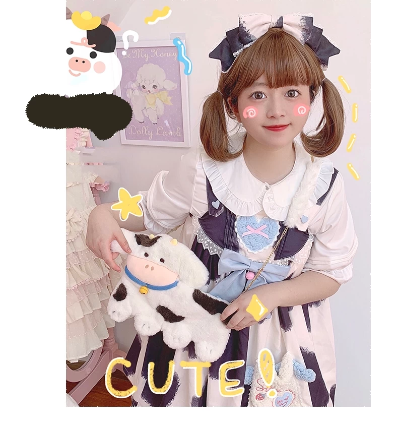 Kawaii Plush Cow Crossbody Bag 5 Kawaii Plush Cow Crossbody Bag - Image 3