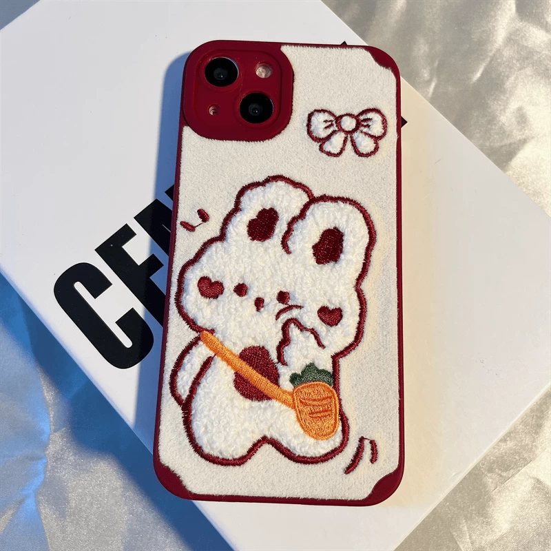 Kawaii Plush Embroidery Rabbit IPhone Case 4 Kawaii Plush Embroidery Rabbit IPhone Case - Image 2